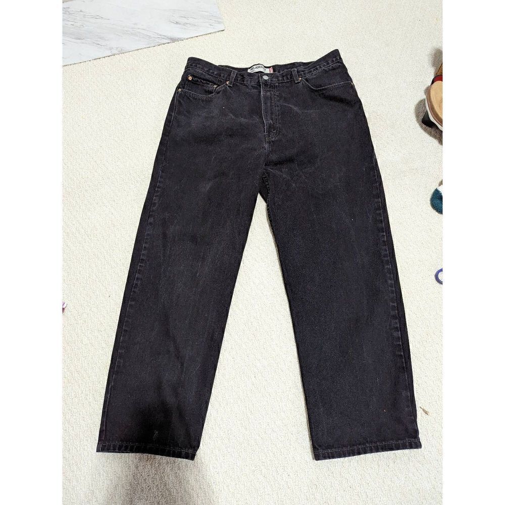 Levi's Men's Black Wash Mid-Rise Straight-Leg 505 Jeans Size 40/30